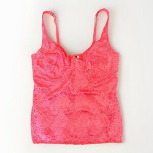 Balsamik Coral Lace Camisole Lingerie Top 44D Supportive Underwire Floral Lace